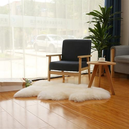 Real Genuine Sheepskin Rug Natural Fur Rug Sheep Skin Rugs Full Sheepskin Rugs Authentic Sheep Skin Throw Lambskin Seat Covers for Chairs Wool Seat Pad Cushion White (2.3X3.28 ft) - color: 2