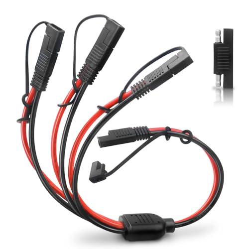 10AWG SAE Y Splitter Cable, 1 to 3 SAE Quick Disconnect Adapter | DC Power Automotive Extension Cord, Heavy Duty, 3-Way SAE Connector,For Car Motorcycle RV Solar Battery Connection - size: 10AWG 3Way Splitter