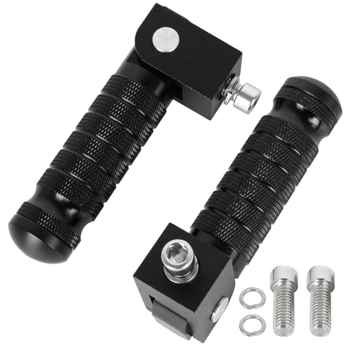 Motorcycle Universal M8 Foot Pegs CNC Foldable & Anti-Skid 90 Degree Motorbike Pegs Fits for Super 73, Bicycle, Mini Bike, Electric Motor, ATVs, UTVs, Go Karts, Quads, Scooters Black - color: Black