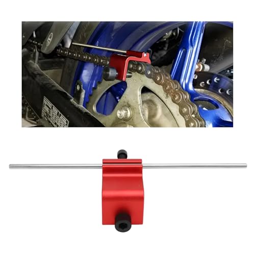 Chain Alignment Tool for Motorcycle, 08-0048 Aluminum Alloy Adjustment Tool for Sprocket Chain, Quick & Accurate Alignment Kit Suitable for ATVs Scooters Dirt Bikes (Red) - color: Red
