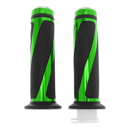 7/8" 22mm 15/16" 24mm Motorcycle Hand Grips Cover Kit Non Slip Aluminum Alloy Rubber Handlebar Grips for Motorcycle Scooter Bicycle ATV Green 1 Set - color: Green