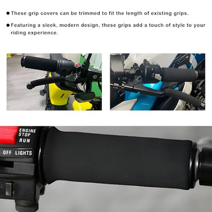 2 PCS Foam Handlebar Grips, Anti-Slip Motorcycle Bar Grip Comfortable Handle Covers, Anti-Vibration Handlebar Sleeve Universal Sponge Grips for Bicycle Motorbike Scooter