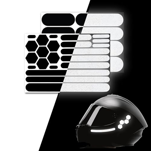 ELOS Reflective Gear 3M Reflective Black Stickers - Helmet Tape, Motorcycle Tape, Hi Viz Stickers for Helmets - Discreet Black Until Light Hits It (Combo Style) - size: Combo Style