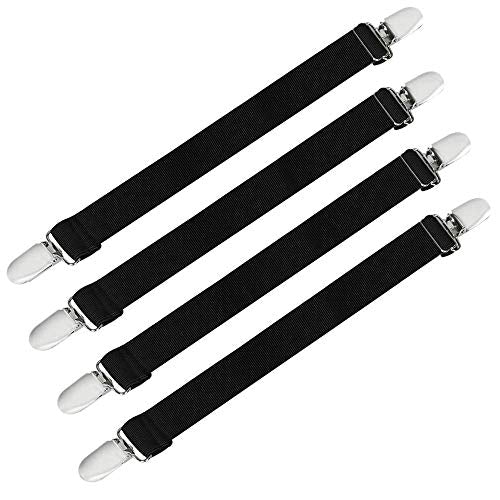 Boncas Improved Adjustable Elastic Boot Clips Boot Straps Pant Clips Stirrups Leg Straps Keeping Your Pants Tucked - color: Biker 4.7" -9"
