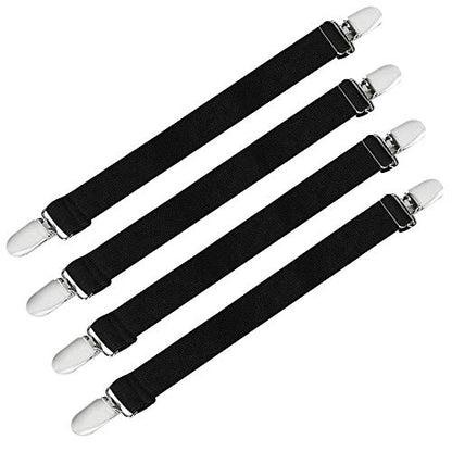 Boncas Improved Adjustable Elastic Boot Clips Boot Straps Pant Clips Stirrups Leg Straps Keeping Your Pants Tucked - color: Biker 4.7" -9"