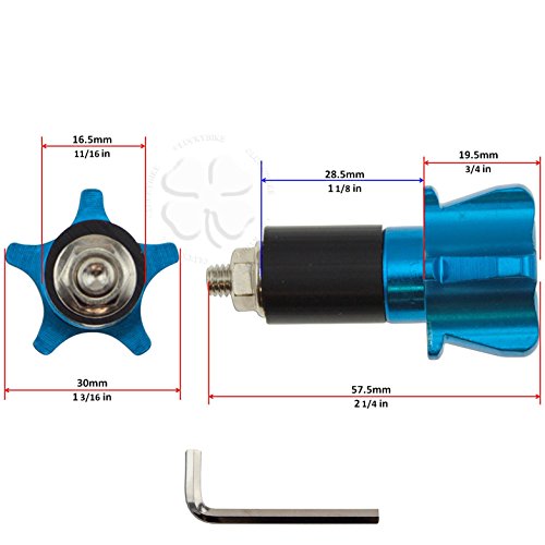 Blue Handle Bar End CNC Striker Weight Slider Hollow 7/8 Bars 6mm Slug - color: Blue