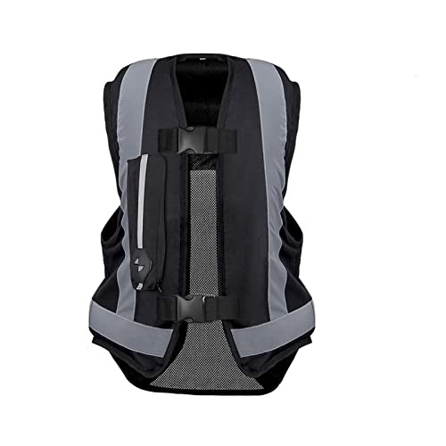 Motorcycle Airbag Vest Reflective Lightweight Vest Easy to Clean All Season Equestrian Sports Equipment (Color : Black, Size : Medium) - color: Black, size: Medium
