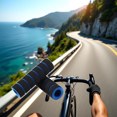 Foam Handlebar Grips, Bicycle and Motorcycle Comfort Covers for Cycling, Road Racing, Brake Lever Protection