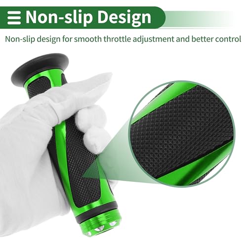 7/8" 22mm 15/16" 24mm Motorcycle Hand Grips Cover Kit Non Slip Aluminum Alloy Rubber Handlebar Grips for Motorcycle Scooter Bicycle ATV Green 1 Set - color: Green
