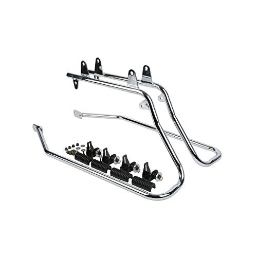 SLMOTO Complete Vivid Black Hard Saddlebag Softail Conversion Brackets For 86-17 Harley-Davidson Softail CVO Convertible FLSTSE3 Deluxe FLSTN - color: Vivid Black + Chrome Conversion Bracket
