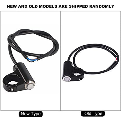 Motorcycle Push Start Button with Horn, Headlight, Brake, Fog Lights - 7/8" (22mm) Automatic Return with Green Light