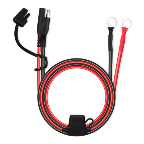2PCS SAE Extension Cable, 16AWG SAE Battery Connector, Ring Terminal Harness Accessory Cable for Motorcycle Solar Panel RV - size: 16AWG-2PCS