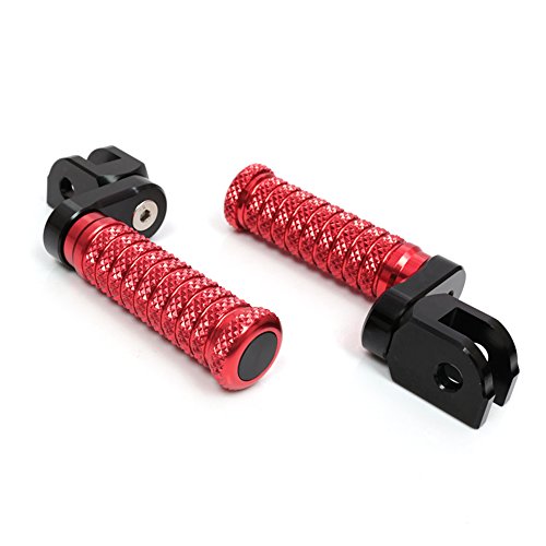 MC MOTOPARTS POLE Red CNC 25mm Extension Riser Front Foot Pegs Compatible with YZF R3 2015-2017 - color: Red, size: 25 mm Extension