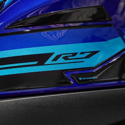 Resin Bike Motorcycle Stickers Compatible with Yamaha YZF R7 2021-2025 Icon Blue. Tank Side Protections from Bumps and Scratches, Resin Stickers with 3D Effect Made in Italy