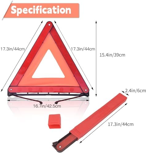 DEDC Warning Triangle, Foldable Safety Triangle, Triple Warning Kit, Warning Triangle Reflector, Roadside Hazard Sign, Triangle Symbol for Emergency with Storage Bag (3 Pack) - size: 3 Pack