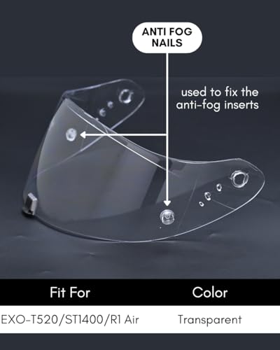 Compatible With EX0 T520 Motorcycle Helmet Visor R1 Air Face Helmet Shield Replacement ST1400 Tinted Visor (Transparent) - color: Transparent