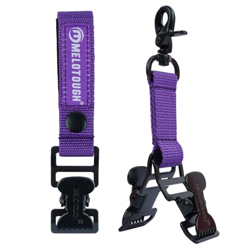 MELOTOUGH Firefighter Glove Strap | Work Glove Holder Clip with Glove Leash Swivel Snap Hook,Alligator Clip - color: Purple