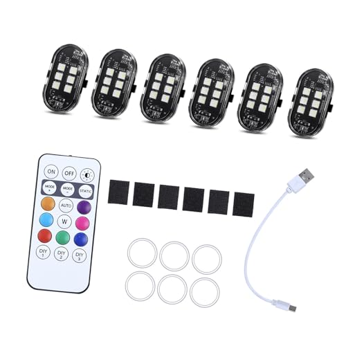 2/4 / 6 / 8pcs LED Warning Lights for Motorcycle Car Shockproof Design Light - color: 6 lights