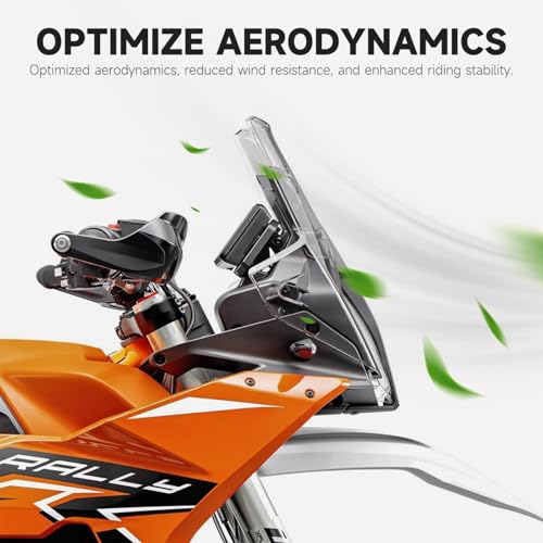 Motorcycle Windshield Deflectors for 790ADV 890 ADV Adventure 2023-2025, Front Acrylic Air Deflector Windscreen Visor Accessories for 790 890 ADV R Rally (Smoke Gray)