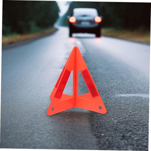 Zerodeko 4pcs Emergency Triangle Warning Sign Reflective Kit for Vehicles Lightweight and Portable Breakdown Alert Reflector for Roadside Use