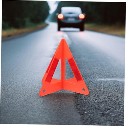 Zerodeko 4pcs Emergency Triangle Warning Sign Reflective Kit for Vehicles Lightweight and Portable Breakdown Alert Reflector for Roadside Use