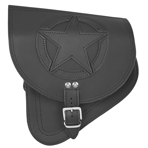 Fortuna Black Swing Arm Bag Biker Bag Hardtail Frame compatible with Harley Davidson Fatboy Left Breakout Fat Bob Side HD Special Edition Side Bag