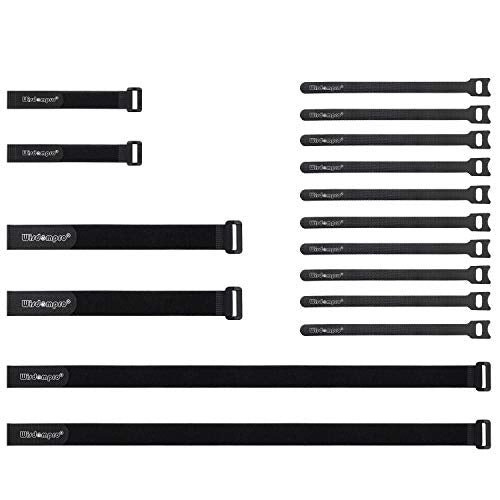 16 Pack Mixed Size Hook and Loop Reusable Fastening Cable Straps Tie by Wisdompro - Reusable, Durable Functional Ties to Keep Your Home, Office, Workspace from Tangled Messes of Cords - size: Mixed Size, 16 Pack