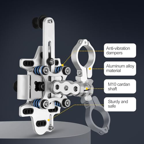 Aluminum Alloy Motorcycle Phone Mount Holder [Dual Vibration Dampener] [Metal Adjustment Arm] Motorcycle Handlebar Accessories,for 4.7-7.2 inch Samsung Apple Phone