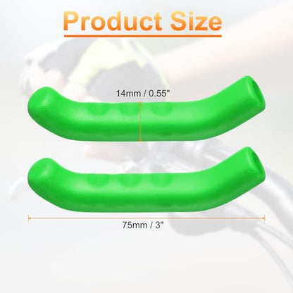 HARFINGTON 1 Pair Bike Brake Lever Cover Silicone Anti-Slip Green | Brake Lever Grip Protector Handle Protection Covers Sleeve for Mountain Road Bike Cycling - color: Green