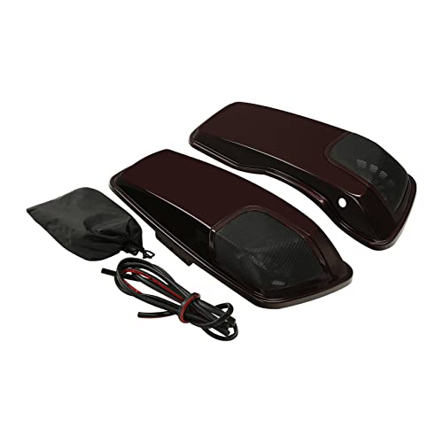 HR3 Twisted Cherry Saddlebag Lids w/ 5"x7" Speaker Grills Compatible with 2018 Street Glide Special Ultra Limited FLHTKL 2018-2019 Road Glide FLTRU (Replace for OEM)