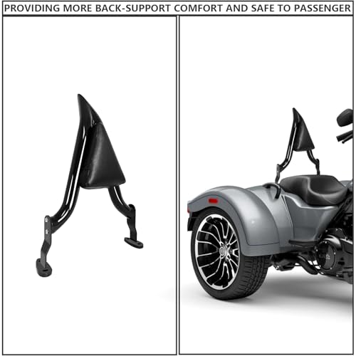 16" Black Road Glide 3 & Freewheeler Sissybar Pad Motorcycle Passenger Backrest Sissy Bar for Harley Davidson FLRT FLTRT 2015-2024 - color: Black