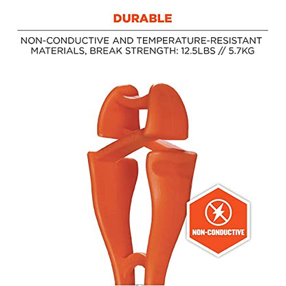 Ergodyne Squids 3420 Swiveling Glove Clip Holder with Dual Clips - color: Orange - Single, size: 1 Count (Pack of 2)
