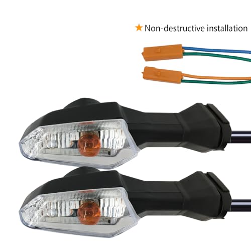 Motorcycle Turn Signal Indicator Light Blinker Blub Lamp Compatible With KAWASAKI Z250 Z300 Z750 Z800 Z1000 Versys 650/1000 For Ninja 250 300 400 650 ER-6F ER-6N (Clear) - color: Clear