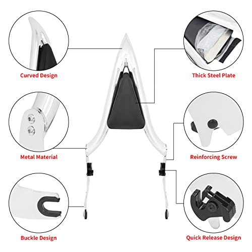 2009-2025 Sissy Bar Backrest, Detachable Passenger Backetst Sissy Bar Fit for Harley Touring Street Glide Road Glide Road King Electra Glide Chrome - color: Chrome, size: 16"- Detachable Split