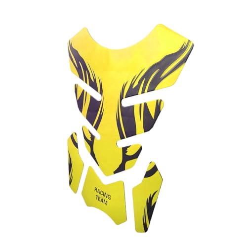 Motocycle Gas Tank Decal Motocycle Gas Tank Protector Pad Self-Adhesive Fishbone Sticker Yellow - color: Yellow