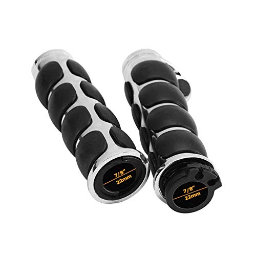 Motorcycle Hand Grips 7/8" 22mm Non-Slip Hand Grip with Throttle Assist for Harley Yamaha Kawasiki Suzuki Cruisers Motorbikes Choppers - color: Chrome-B
