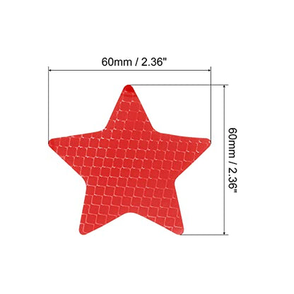 PATIKIL Reflective Stickers, 30 Pack 2.36 x 2.36 Inch Waterproof Adhesive High Visibility Night Caution Warning Star Shape Safety Tape Reflector for Trucks Trailers Cars, Red - color: Red