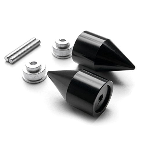 Black Spiked Bar Ends Weights Sliders - Compatible with Honda CBR 600 900 929 954 1000 "RR" and More! (1987-2013)