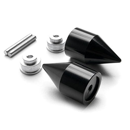 Black Spiked Bar Ends Weights Sliders - Compatible with Honda CBR 600 900 929 954 1000 "RR" and More! (1987-2013)