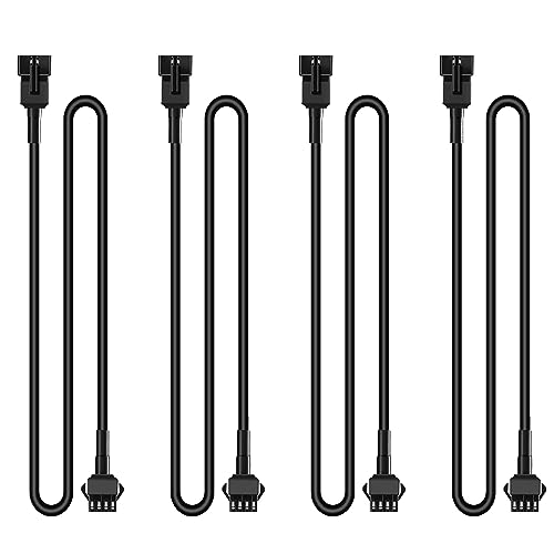 4 Pcs 4 Pin RGB LED Multi-Color Accent Light Extension Cable Wire Cord Set for LED Motorcycle ATV Car Light Multi-Color Neon Strip Trucks Rock Light (60 inch/150cm)