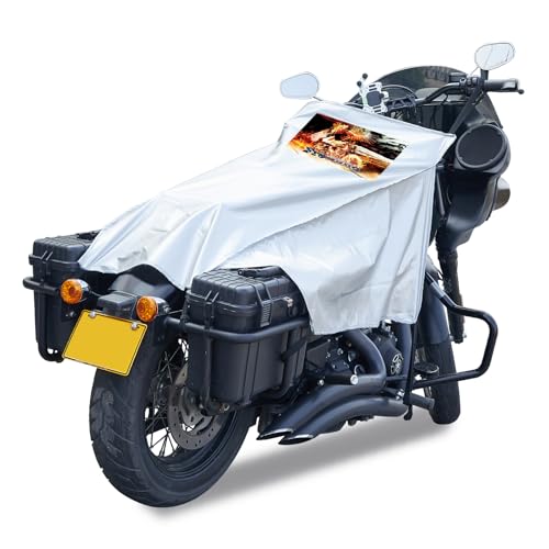 Motorcycle Seat Cover Sun Protection Cover Lightweight Half Covers Outdoor Sun Covers Dust UV Protection for Most Motorcycles Full Dress Touring Cruiser - Silver Style E, M - color: Silver-Style E, size: M