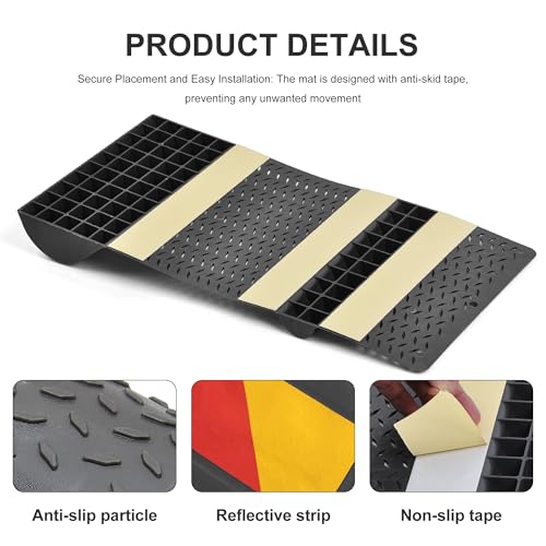 Black Parking Mat, 21" x 10" x 2" Parking Mat (1)