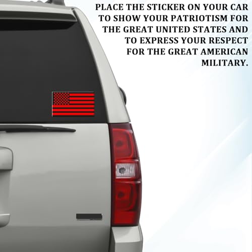 American Flag Emblem Car Decals, 3D Acrylic USA Patriotic Military Flag Sticker Reflective Stripes, Left & Right Raised Decals for Car Truck SUV Jeep RV Window Bumper Motorcycle (2PCS, Black) - color: Black & Red