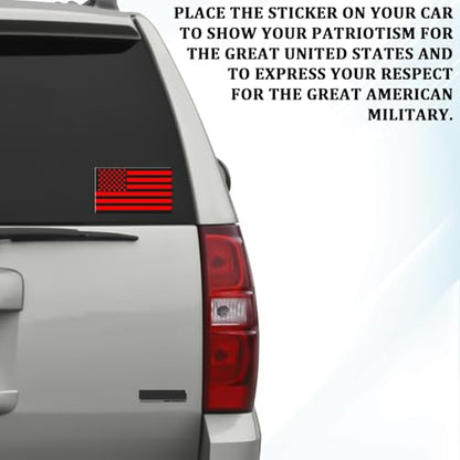 American Flag Emblem Car Decals, 3D Acrylic USA Patriotic Military Flag Sticker Reflective Stripes, Left & Right Raised Decals for Car Truck SUV Jeep RV Window Bumper Motorcycle (2PCS, Black) - color: Black & Red