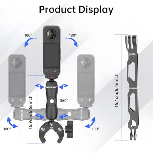 Universal Action Camera Mount Bundle for Motorcycles & Bikes,1/4" Thread Handlebar Clamp & Adhesive Helmet Kit,Compatible with Insta360 X5/X4/X3/X2,GoPro Hero 13/12/11/10/9,DJI Osmo Action etc - style: Basic