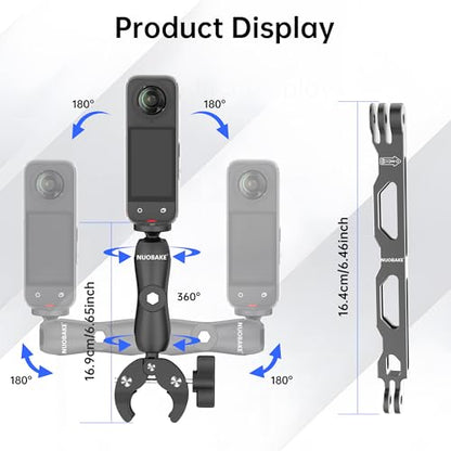 Universal Action Camera Mount Bundle for Motorcycles & Bikes,1/4" Thread Handlebar Clamp & Adhesive Helmet Kit,Compatible with Insta360 X5/X4/X3/X2,GoPro Hero 13/12/11/10/9,DJI Osmo Action etc - style: Basic