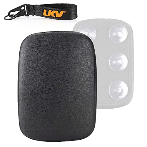LKV 10.63″ Motorcycle Pessenger Seat - Rear Leather Pillion Pad with 6 Suction Cup Motorcycle Pillion Seat Cushion for Harley Dyna Sportster Chopper - color: 6 Suction Cups - Black
