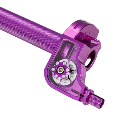 Motorcycle Twist Throttle 7/8" 22mm with Handle Grip Throttle Cable CNC Assembly Universal for CRF KLX SSR TTR DRZ CT200U 125 150 200 250cc Dirt Pit Bike ATV Mini Bike Purple - color: purple