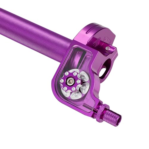 Motorcycle Twist Throttle 7/8" 22mm with Handle Grip Throttle Cable CNC Assembly Universal for CRF KLX SSR TTR DRZ CT200U 125 150 200 250cc Dirt Pit Bike ATV Mini Bike Purple - color: purple