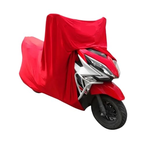 Universal M-4XL Motorcycle Covers UV Indoor Outdoor Protector Cover Motor Bike Scooter Dustproof Elastic Fabric Black/Red(Red,L for 181-200cm) - color: Red, size: L for 181-200cm